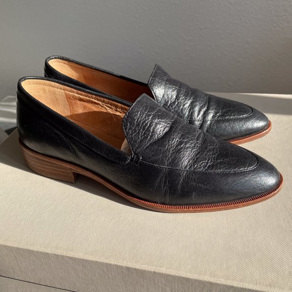 Madewell The Frances Loafer Women’s Size 6.5 Black Leather - Picture 1 of 8